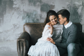 Newlyweds having a rest at home