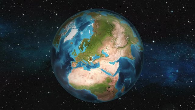 Earth Zoom In - Bucharest, Romania