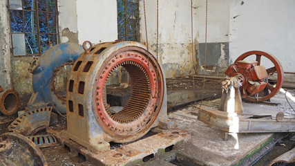 The interior of an abandoned hydroelectric plant