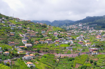 Fototapeta na wymiar Hills covered by clouds, Madeira island - Portugal