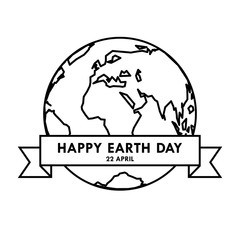 Globe Earth for 22 april. Vector illustration.
