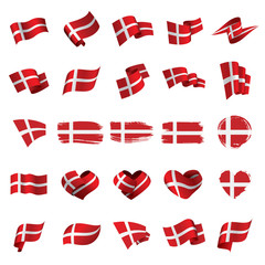 Danmark flag, vector illustration