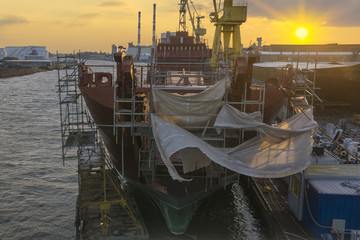 Renovation of the Polish Navy ship-ORP Poznan at the Repair Shipyard in Szczecin
