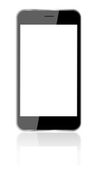 Black Smartphone Mockup with blank screenRealistic Smartphone Isolated on white Background. Display Front View