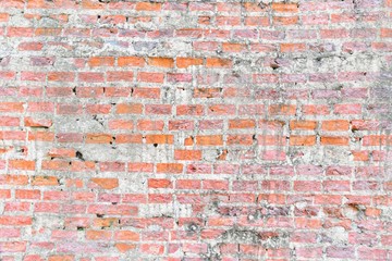 Close-Up View of Old Brick Wall with Concrete