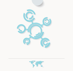 Abstract sign of a fragmented circles.