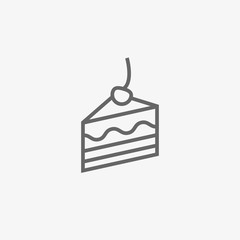 cake with cherry vector icon