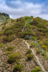 Fototapeta na wymiar Wanderweg über den Rand des Bandamakraters, Gran Canaria