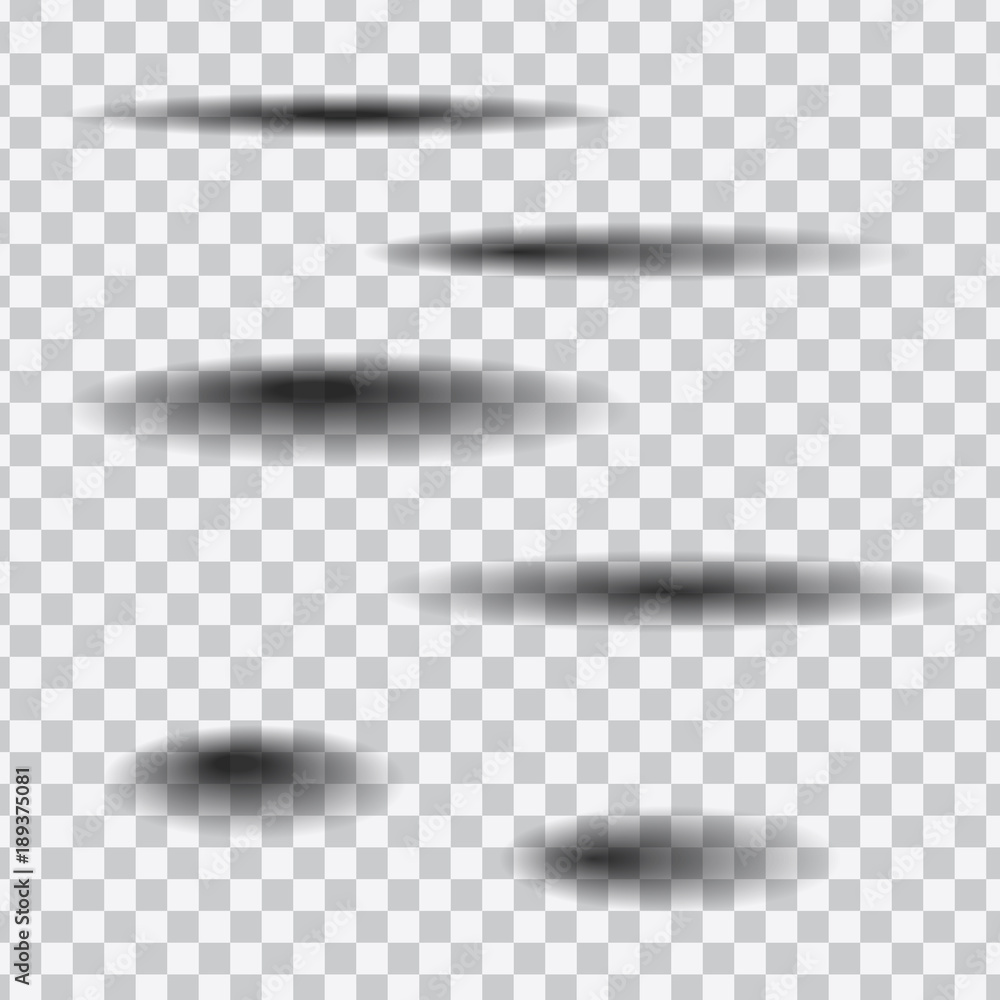 Poster set of vector shadows of different shapes
