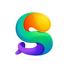 S letter colorful logo from a twisted line.