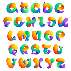 Colorful twisted line logo alphabet.