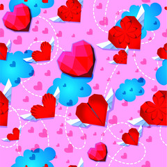 Hearts pattern for textile or wallpaper