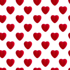 Red velvet heart seamless pattern, valentines day background