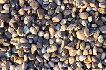 Gravel surface, gravel background, stones texture