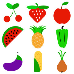 Set of food icons. Vector illustration EPS10.