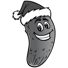 Christmas Pickle Cartoon Illustration - A vector cartoon illustration of a Christmas Pickle mascot.