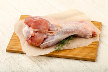 Raw turkey leg