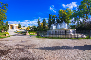 Zappeion hall in the national gardens in Athens, Greece. Zappeion megaro is a neoclassical building conference and exhibition center.