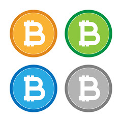 Bitcoin flat vector icon. Worldwide crypto currency symbol. Virtual currency. Crypto currency. New virtual money. EPS 10