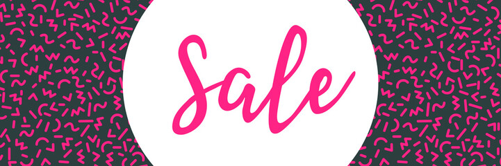 Sale - inscription on pattern background 