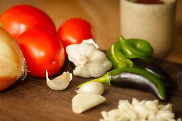 Salsa on Cutting Board