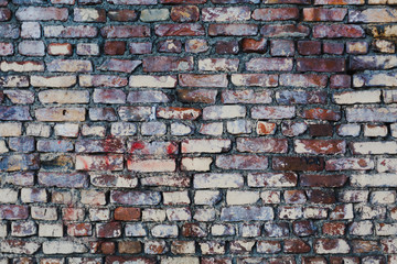 Old grunge brick wall background with gradient