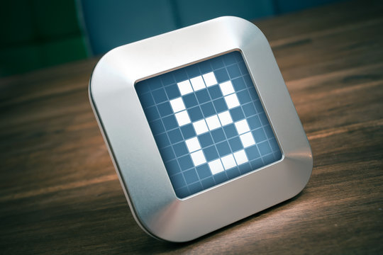 The Number 8 On A Digital Calendar, Thermostat Or Timer