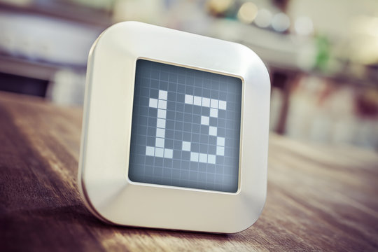 The Number 13 On A Digital Calendar, Thermostat Or Timer - Powered by Adobe