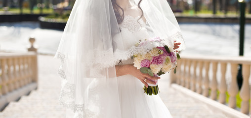 Bride and wedding bouquet