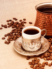 Turkish Coffee and cezve coffee pot