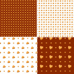 Vector heart pattern set. St Valentine background