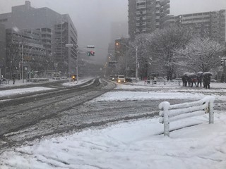 雪が積もった街の風景
