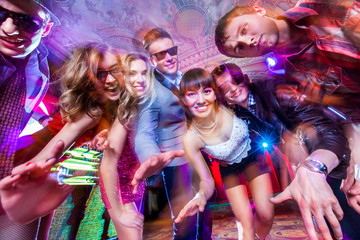Young people on party