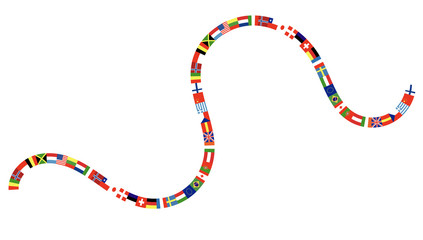 Naklejka premium nastro, bandiere, europa, lingue