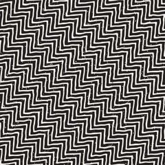 Hand drawn style seamless pattern. Abstract geometric tiling background in black and white. Vector doodle line lattice