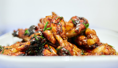 Thai chicken wings in closeup