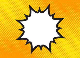 Explosion steam bubble pop art funny funky banner retro comics background. Vector illustration