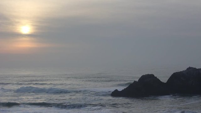 Pacific Ocean at Sunset off San Francisco Coast