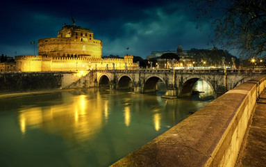 Rome, Italy. Mausoleum of Hadrian, known as the Castel Sant'Angelo.