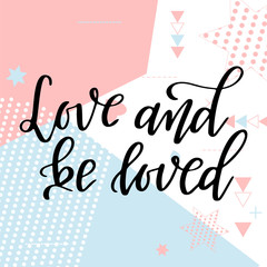 Valentine Day poster. Hand drawn poster or card. Love messages. handwritten calligraphy tex. Vector illustration