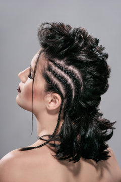 Woman with creative hairstyle