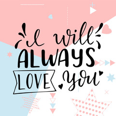 Obraz premium Hand drawn poster with love elements. Brush calligraphy. Happe Valentines Day. Vector illustration