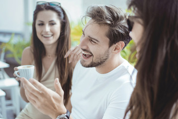 Portrait of a group of people in the cafe