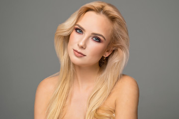 Beautiful face of female model