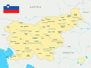 Slovenia Map - Detailed Vector Illustration