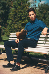 Fototapeta premium man in summer park