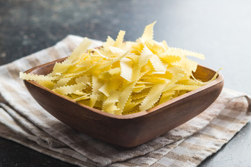 Dried italian pasta.