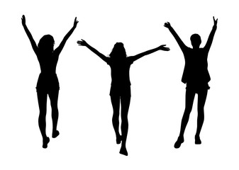 Joy woman silhouettes