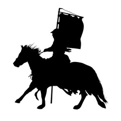 Medieval horseman silhouette