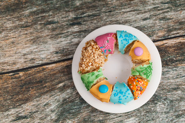 Assorted multi color donut